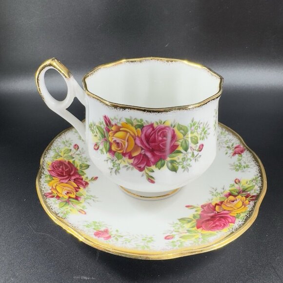 Queen's Rosina China Co Floral Teacup Saucer Set Fine Bone China Porcelain VTG - Picture 9 of 12